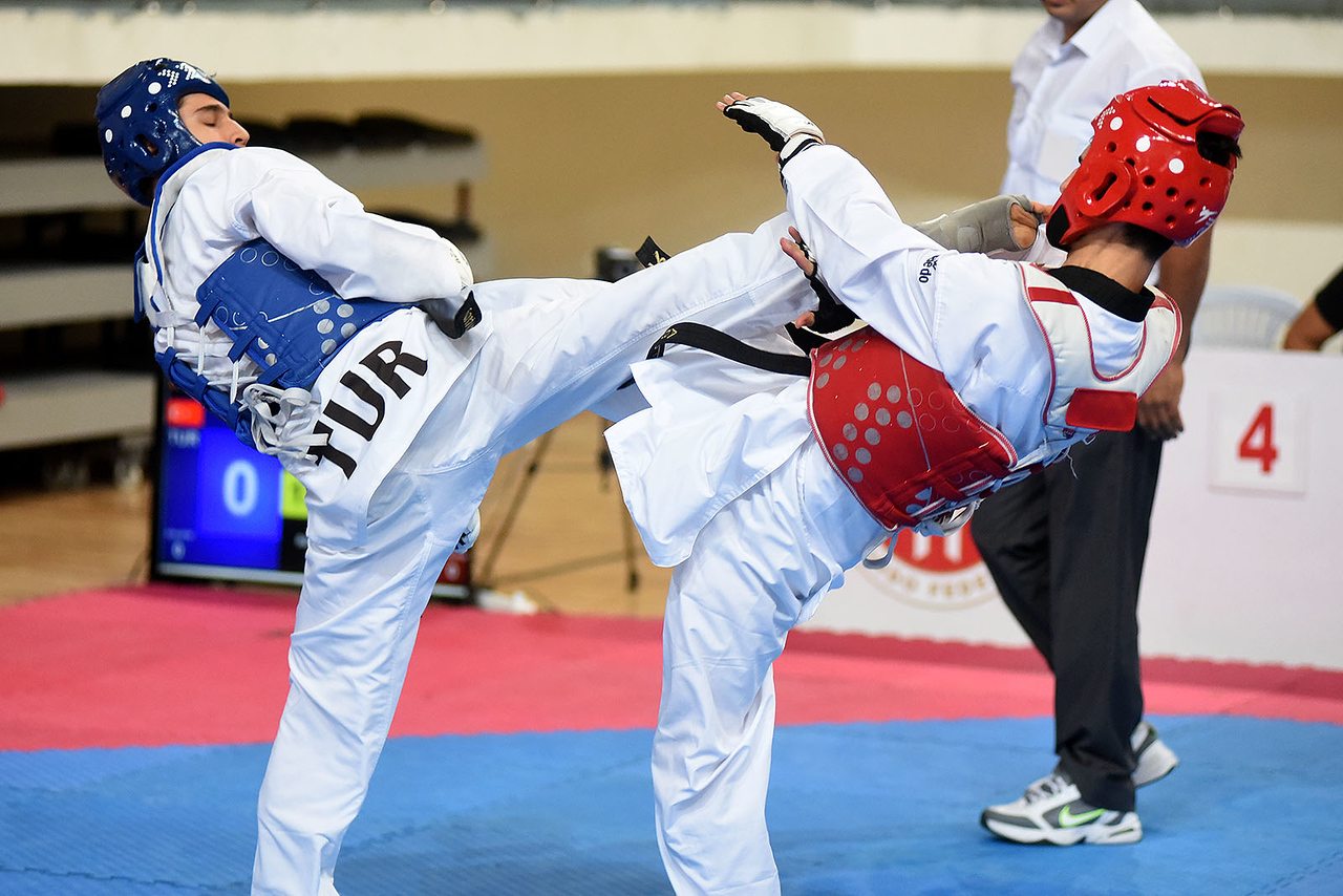 Taekwondo müsabakasından bir an