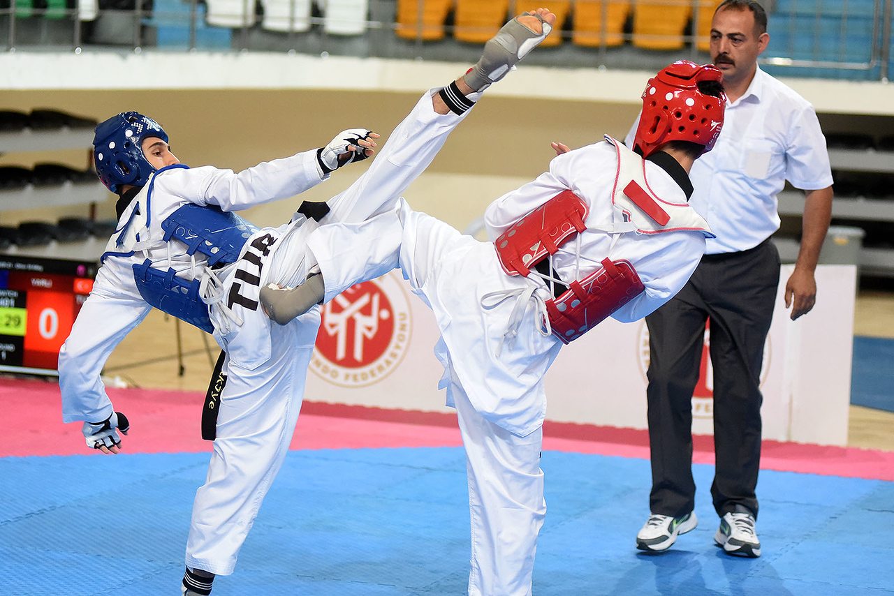 Taekwondo müsabakasından bir an