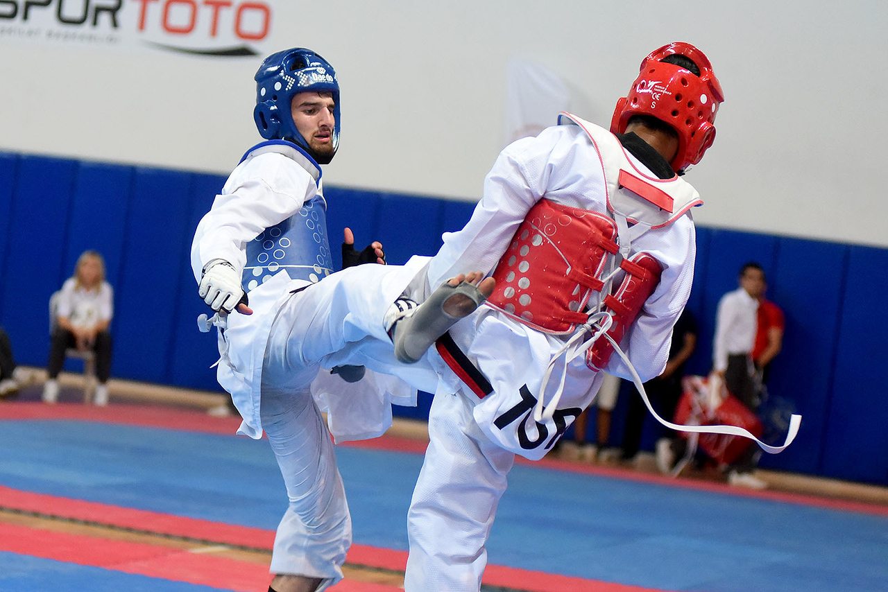 Taekwondo müsabakasından bir an