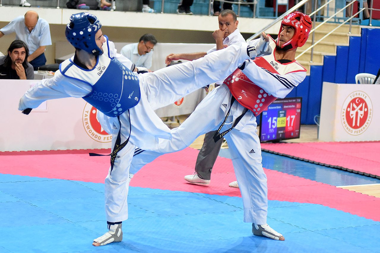 Taekwondo müsabakasından bir an