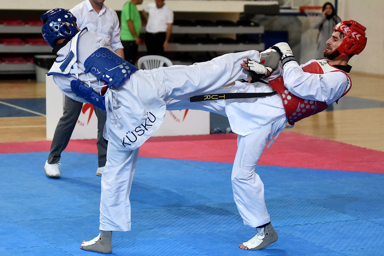 Taekwondo müsabakasından bir an